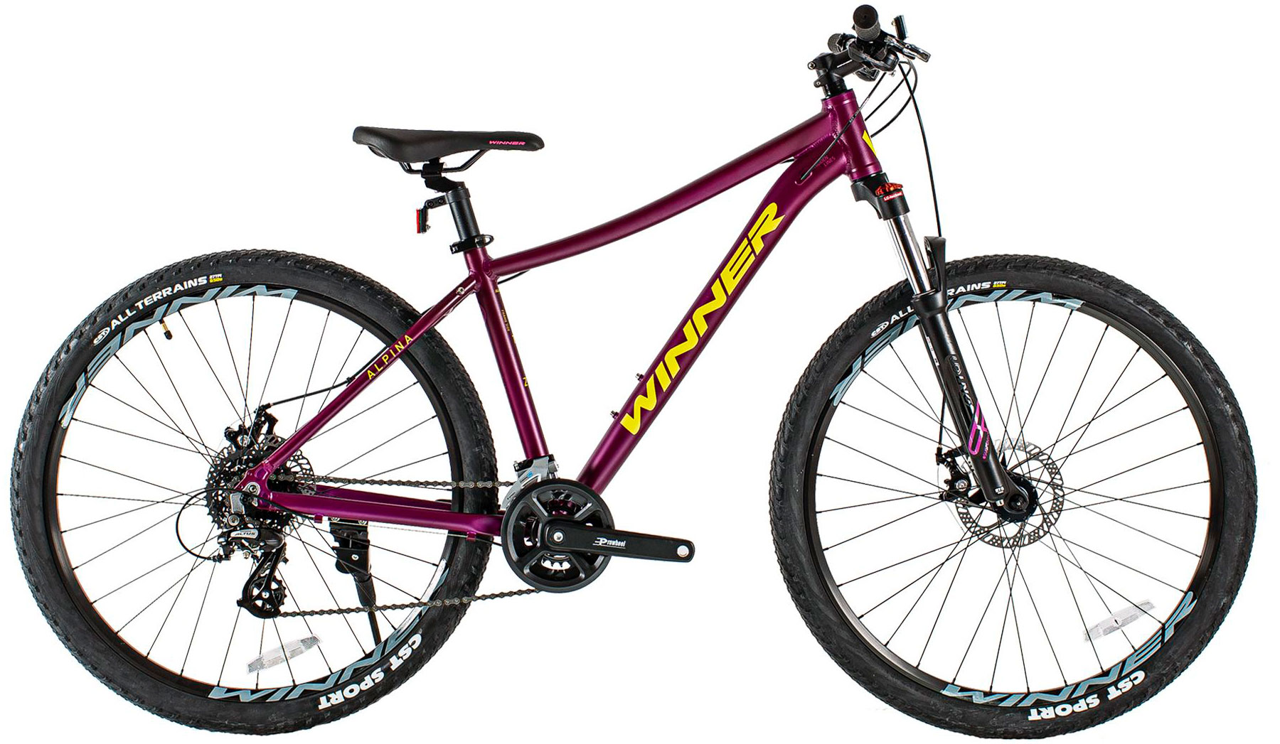 Фотография Велосипед Winner Alpina 2х7 27,5" размер М 2022 Фиолетовый